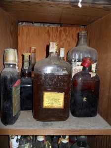 Old bourbon bottles 