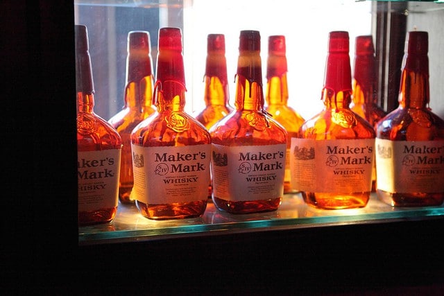 Maker's Mark bourbon, one of several bourbon brands