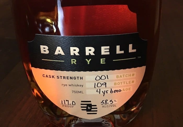 Barrell Rye Batch 001