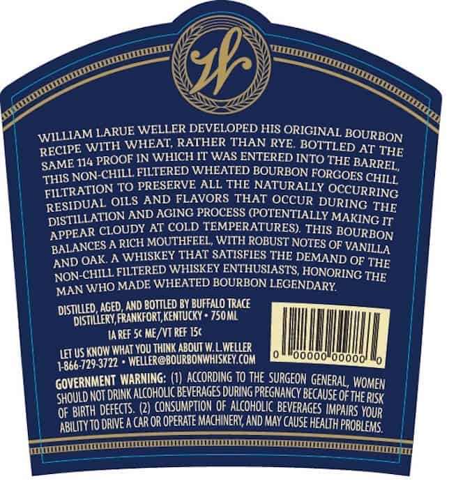 Weller Full Proof Bourbon label