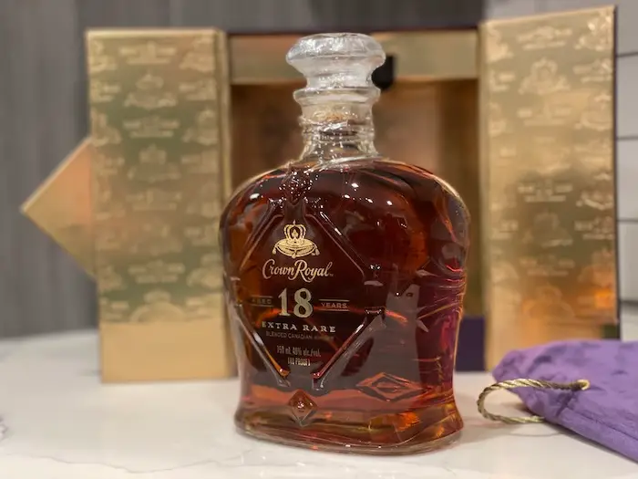 Crown Royal Aged 18 Years Extra Rare Canadian Blended Whisky (image via Devon Lyon)
