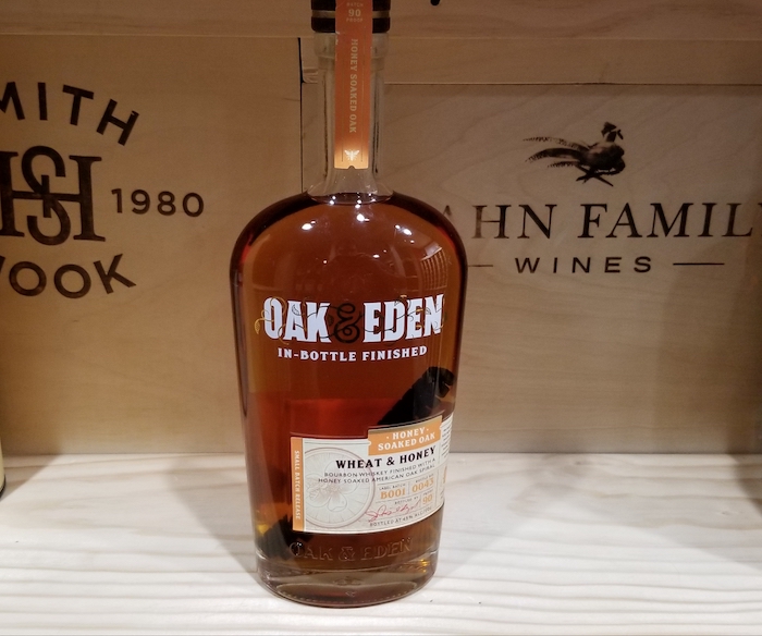 Oak & Eden Wheat & Honey Whiskey (image via Charles Steele)