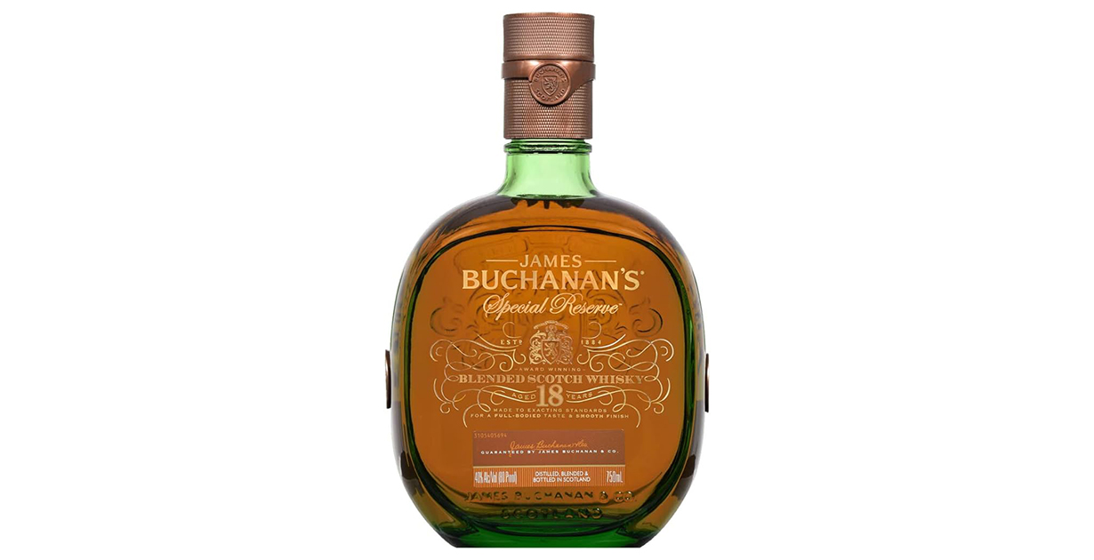 A bottle of James Buchanan's 18 Year Old Special Reserve