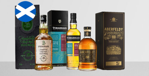 The Springbank 26 Year Old Countdown Collection, The Torabhaig Cnoc Na Moine, and the Aberfeldy 21 Year Old Malbec Cask Finish Scotch Whisky.