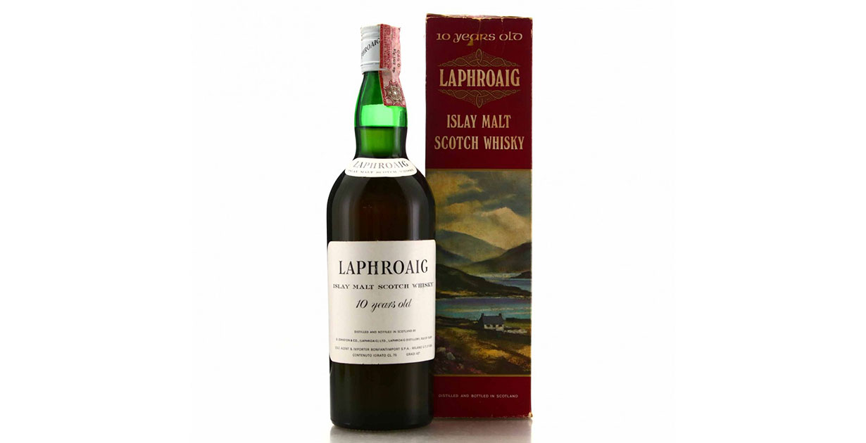 Scotch Whisky Legends: Laphroaig 10 years old 1970s Bonfanti Import