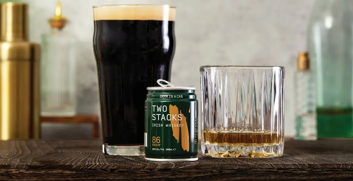 Two Stacks Dram in a Can: Bold Irish Whiskey for St. Paddy's
