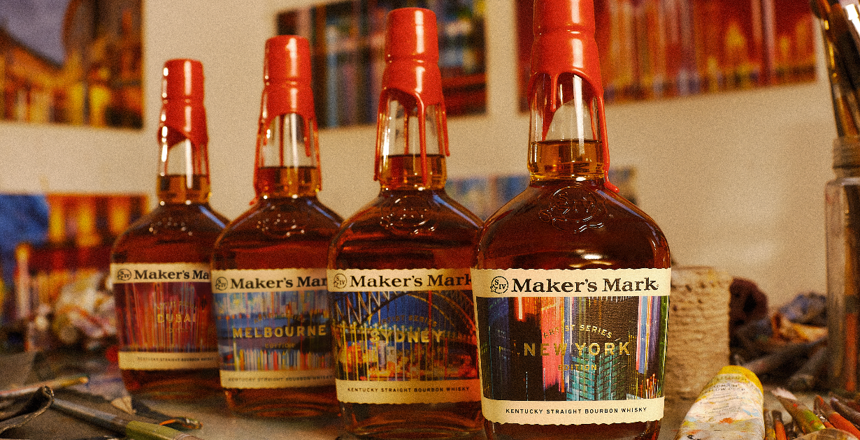 限定Maker's Mark SHARING SOMETHING SPECIAL Maker's Mark Debuts Airport-Exclusive Artist Series Bottles