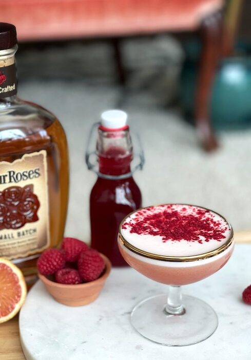 Emily Ross-Johnson's riff on the classic Clover Club for the Cocktail Hour Valentine's Day 2021
