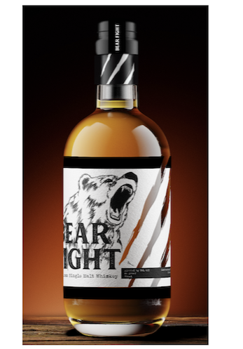 Bear Fight American Single Malt Whiskey (image via Next Century Spirits)