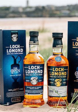 Independent distiller Loch Lomond Whiskies recently unveiled two limited-edition single malts that will celebrate golf’s prestigious Open Championship. (image via Loch Lomond)