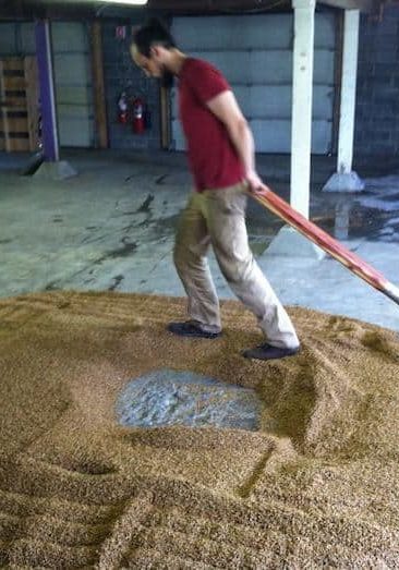 Coppersea, among other traditional whiskey making methods, does floor malting. (image via Coppersea)