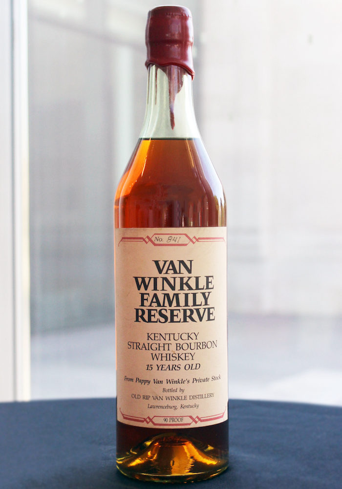 red wax 15 year Van Winkle from the Art of Bourbon auction (image via Speed Art Museum)